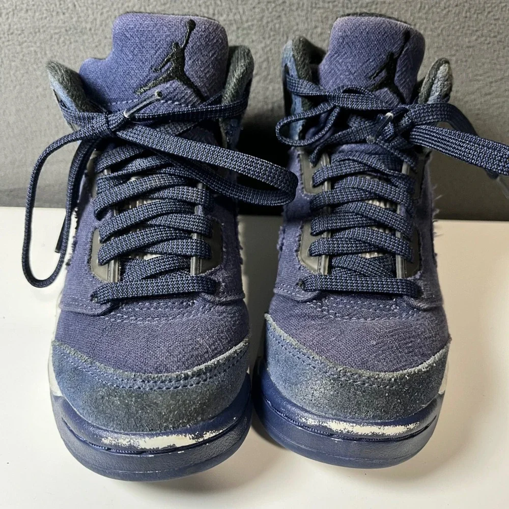 Jordan 5 Retro SE Craft Midnight Navy Kids Sneakers FN5453-400 Size 11C